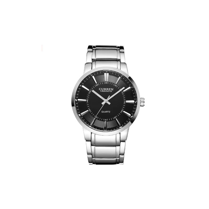 Curren Choronometer Quartz Stainless Steel Watch (Black 4.8cm Dial) -