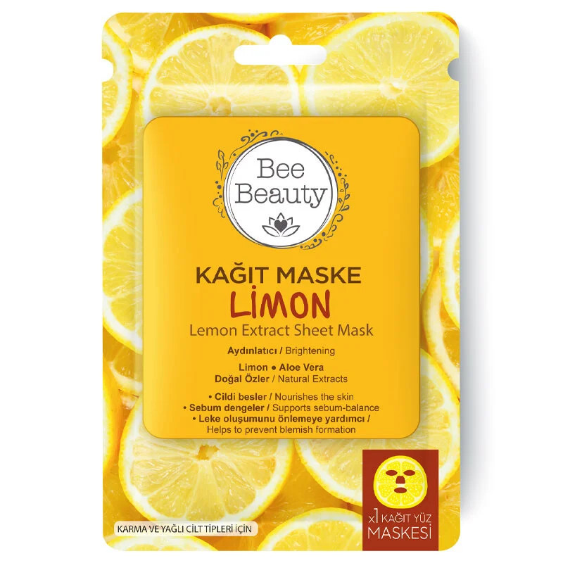 Bee Beauty Lemon Pattern Paper Face Mask Bee Beauty Lemon Pattern Paper Face Mask