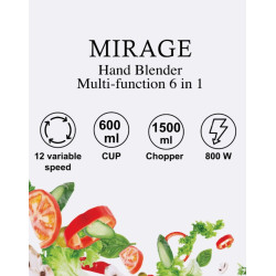 MIRAGE hand blender multi function 6 in 1