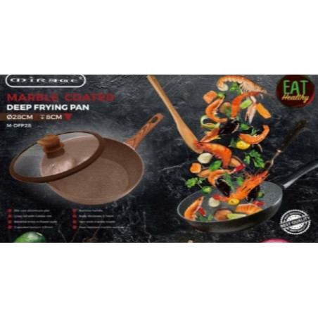 MIRAGE MARBLE COATED DEEP FRYING PAN M-DFP28