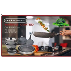 MIRAGE MARBLE COATED COOKWARE  set 10 PIECES M-SET1836