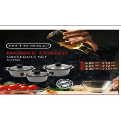 MIRAGE MARBLE COATED CASSEROLE SET 3PIECES M-C2028