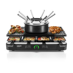Set Fondue, Grill and Raclette HAEGER Cool Dinner – Suitable for up to 8 People,1400W