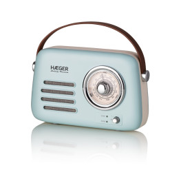 HAEGER Heritage Bluetooth Vintage FM Radio – 12h Autonomy, AM/FM, USB, AUX, Bluetooh