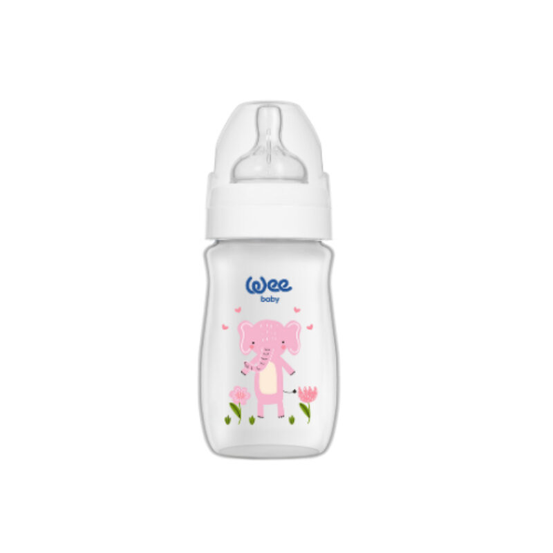 Wee Baby Safari PP Bottle 250 ml - Pink Elephant
